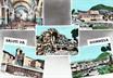 Cartolina. Saluti da Gonnesa. Composta da cinque immagini raffiguranti la chiesa e l'interno della stessa, la grotta della Madonna di Lourdes, l'asilo infantile e un panorama del paese